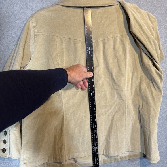 Talbots Safari Utility Jacket Size Petite 16W Velour Stretch Tan Beige Pea‎ Coat - Picture 10 of 10